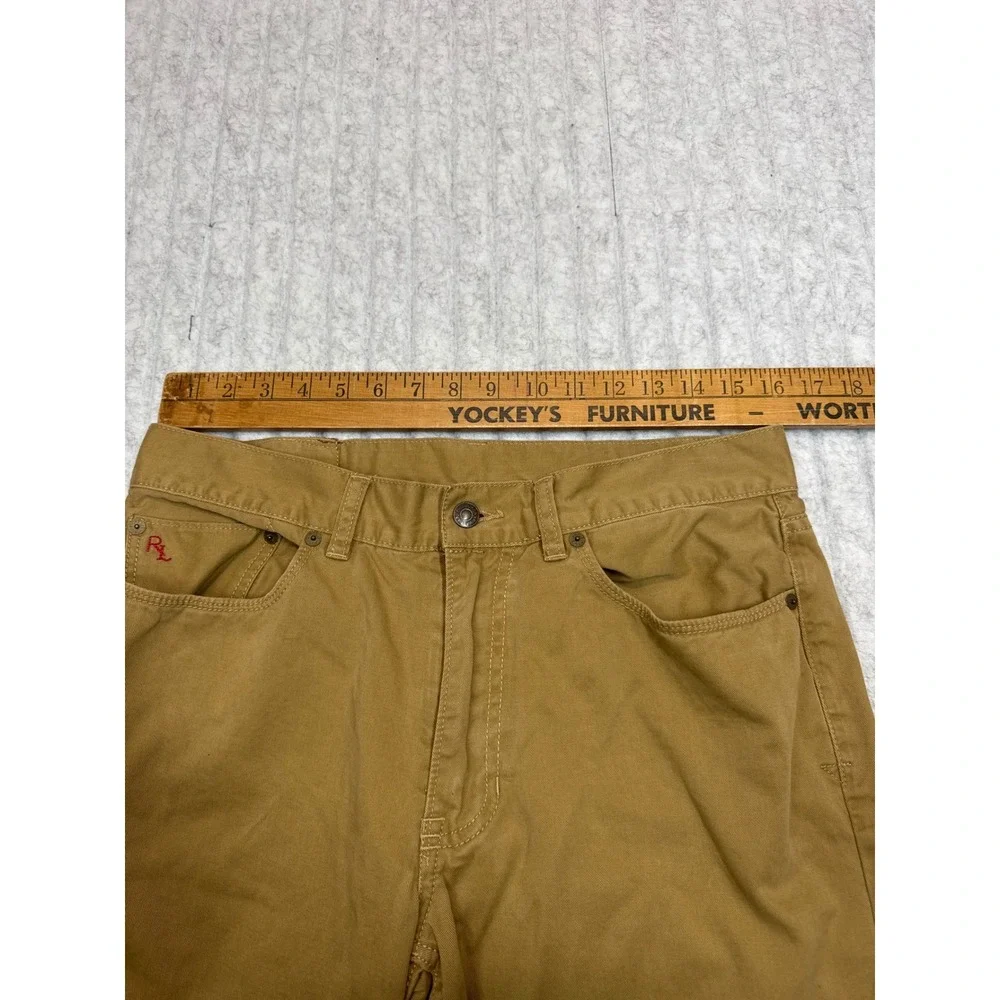 Polo Ralph Lauren Mens 32x30 Tan Khaki Cotton 5-Pocket Straight‎ Leg